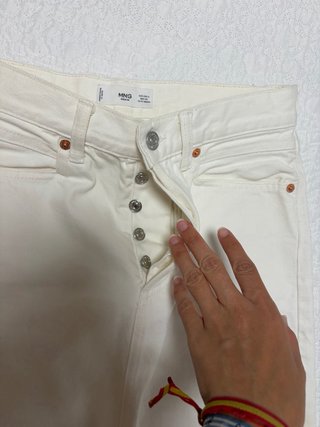 Falda vaquera blanca Mango Talla S
