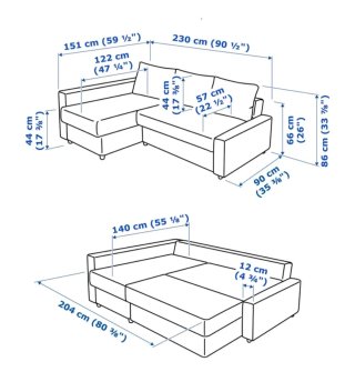 Sofá Cama Chaise Longue IKEA FRIHETEN