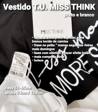 Vestido MISS THINK preto e branco T.U.