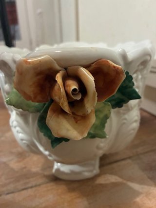 Fuente sopera decorativa vintage con flores