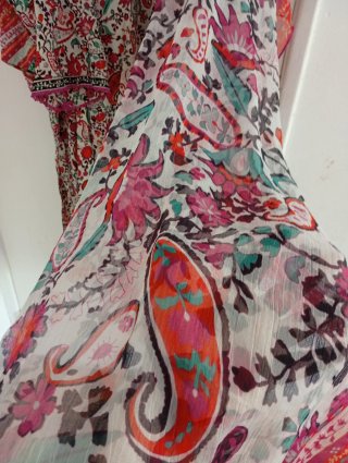 Túnica Pakistani estampada multicolor talla única