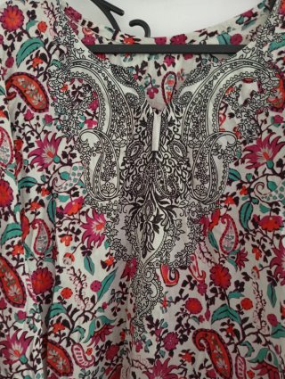 Túnica Pakistani estampada multicolor talla única