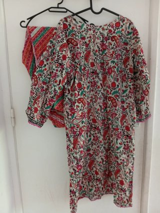 Túnica Pakistani estampada multicolor talla única