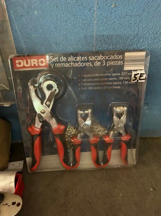 Set DURO Alicates Sacabocados y Remachadores