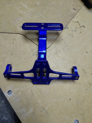 Porta matrícula moto azul ajustable