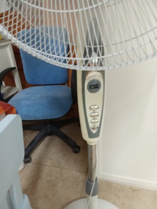 Ventilador de pie blanco regulable