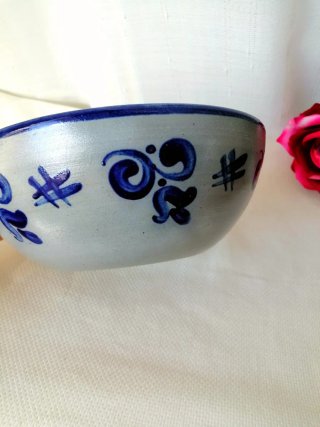 Portavasos ceramica decorato blu giardino casa