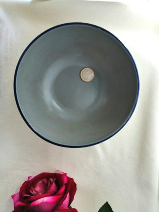 Portavasos ceramica decorato blu giardino casa