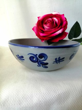 Portavasos ceramica decorato blu giardino casa