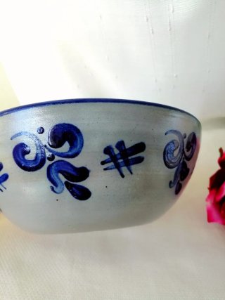 Portavasos ceramica decorato blu giardino casa