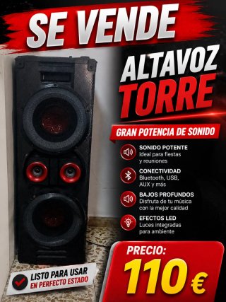 Altavoz Torre Sonido Potente Bluetooth USB