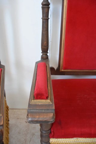Antiguo tresillo terciopelo rojo
