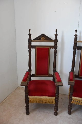 Antiguo tresillo terciopelo rojo