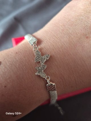 Pulseira Prateada Borboletas