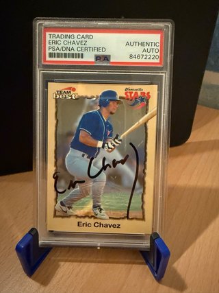 Tarjeta de béisbol Eric Chavez PSA/DNA Auténtica