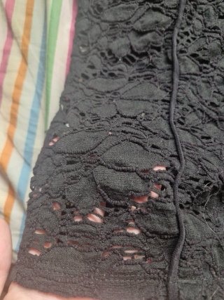 Top Preto Renda Justo Tamanho M