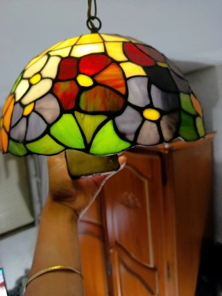 Lámpara Tiffany Cristal Multicolor.