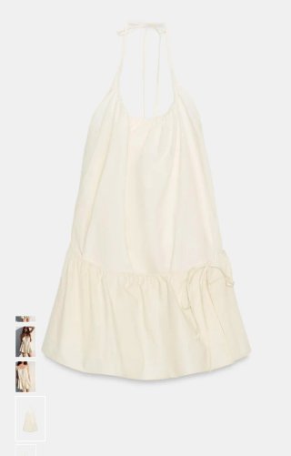 Vestido Zara Halter Beige