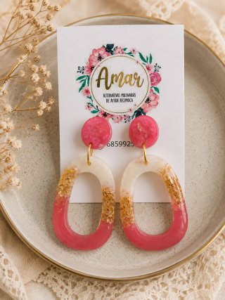 Pendientes artesanales de Resina