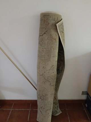 Alfombra estilo egipcio beige y azul