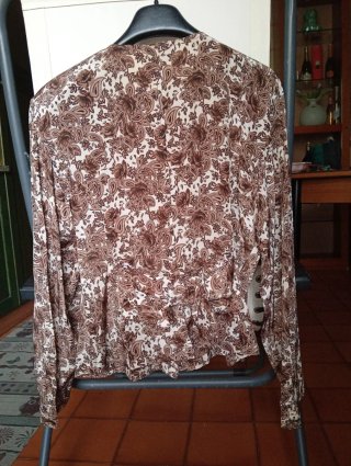 Blusa vintage chic seta e acetato
