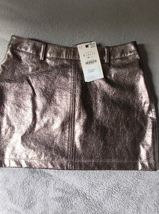 Falda Zara Talla S Efecto Piel Metalizado