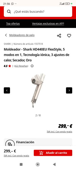 Secador Moldeador Shark  5 in 1