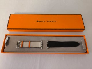 Correa Apple Watch Hermes Negra y Naranja