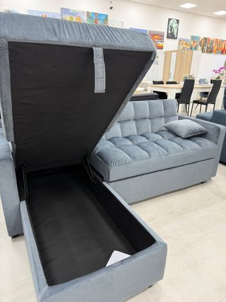 Sofá Cama Matrimonio Gris con Arcón 210cm
