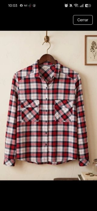 Camisa de cuadros roja y blanca