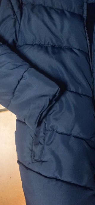 Chaqueta azul niña con capucha, talla 9/10