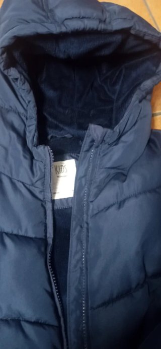 Chaqueta azul niña con capucha, talla 9/10