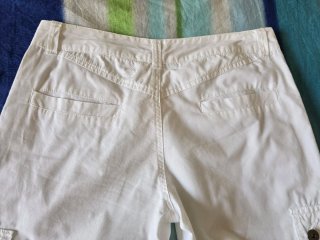 Bermudas/Capri Blancas Mujer Talla M