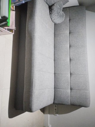 Sofá cama libro gris tela