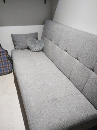 Sofá cama libro gris tela