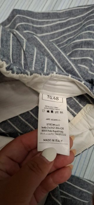 Pantaloni uomo lino e cotone righe