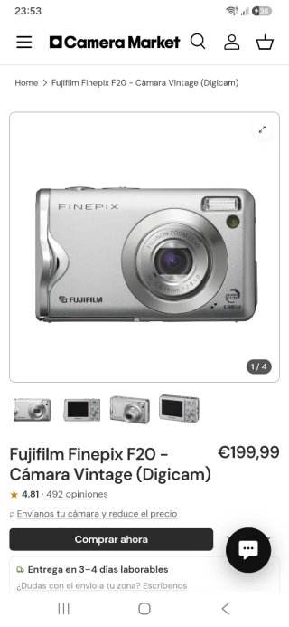 Cámara Fujifilm FinePix F20 Plata