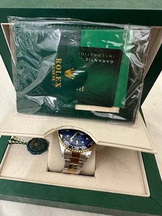 Reloj Hombre Azul y Dorado
