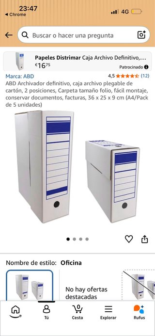 Archivador ABD Cartón Plegable Pack 5