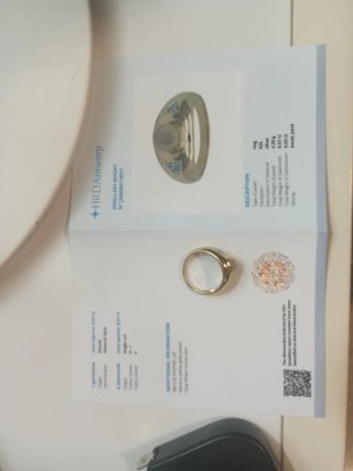 Anillo plata Oro 18K Ópalo y Diamantes,certificado