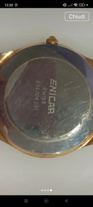 Orologio Enicar Uomo Oro Nero
