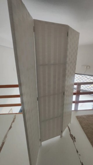 Biombo Decorativo Mimbre Blanco