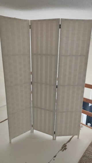 Biombo Decorativo Mimbre Blanco