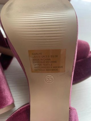 Sandalias Justfab terciopelo burdeos