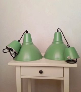 2 Lámparas Colgantes Verdes Ikea
