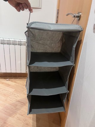 Organizador de armario de tela gris