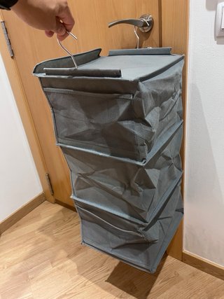 Organizador de armario de tela gris