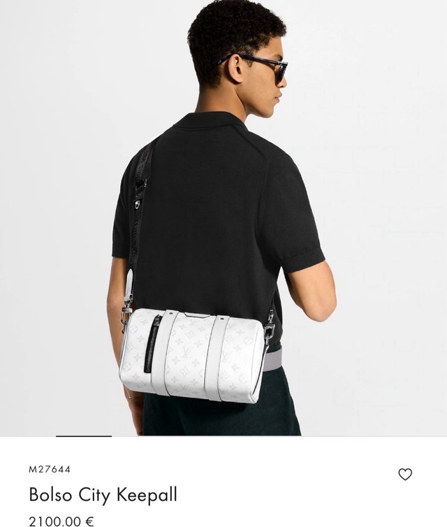 Bolso estilo Louis Vuitton blanco monograma hombre