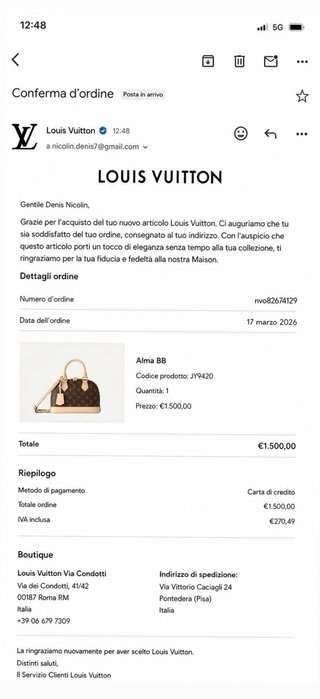 Borsa Louis Vuitton Alma BB