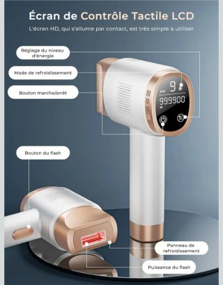 Depiladora IPL Pantalla LCD Enfriamiento